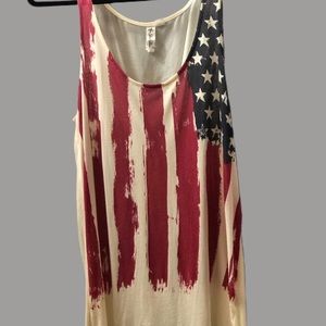 🌺 Casual Scoop Neck American Flag Tank